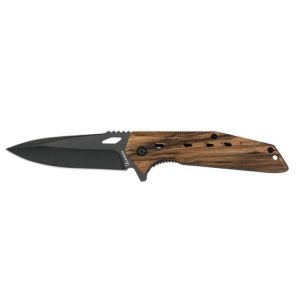 Navaja con hoja de acero 3Cr13MoV de 8.80 cm y empuñadura de Zebra de 11.50 cm
