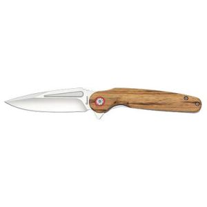 Navaja con hoja de acero 3Cr13MoV de 8.80 cm y empuñadura de Zebra de 11.40 cm
