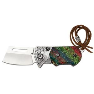 Navaja Albainox 25073 con hoja de acero 3Cr13Mov de 4 cm y empuñadura de Acrílico Multicolor de 6,2 cm.