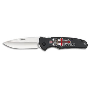 Navaja Albainox Toledo 25090UM009 con hoja de acero 3Cr13Mov de 7,3 cm y empuñadura de Aluminio Negro de 9,6 cm.