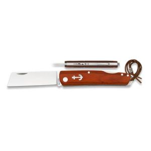 Navaja Marinera con hoja de acero 3cr13mov de 7.50 cm y empuñadura de estamina Roja de 10.30 cm