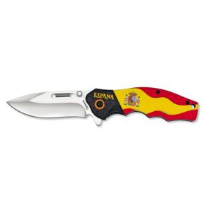 Navaja Albainox España 25113 con hoja de acero 3Cr13Mov de 8,3 cm y empuñadura de ABS / Diseño 3D de 11,5 cm.