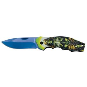 Navaja Albainox 25126 con hoja de acero 3Cr13Mov de 8,3 cm y empuñadura de Acero / Diseño 3D de 11,5 cm.