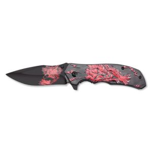 Navaja Albainox Wold 3D Relieve 25184 con hoja de acero 3Cr13Mov de 8,7 cm y empuñadura de ABS de 12 cm.