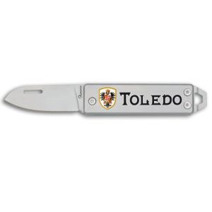 Navaja Albainox Toledo 25189UM003 con hoja de acero 3Cr13Mov de 4,3 cm y empuñadura de Inox Satin de 6,7 cm.