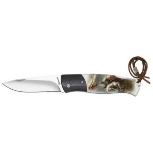Navaja Albainox Templario 25232 con hoja de Acero Inox de 8,3 cm y empuñadura de Acrílico de 11 cm.