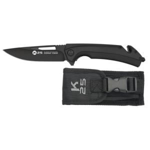 Navaja Táctica K-25 25236 con hoja de acero 4CR13MOV de 9 cm y empuñadura de G10 Negro de 11,3 cm.