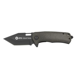 Navaja Táctica K-25 25237 con hoja de acero 4Cr13Mov de 6,5 cm y empuñadura de Micarta Onix de 8,8 cm.
