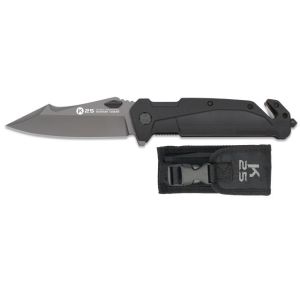 Navaja Táctica K-25 25241 con hoja de acero 7Cr17Mov de 9 cm y empuñadura de Goma de 12 cm.