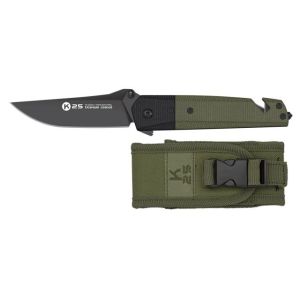 Navaja Táctica K-25 25244 con hoja de acero 7Cr17Mov de 8,7 cm y empuñadura de Micarta de 11,9 cm.