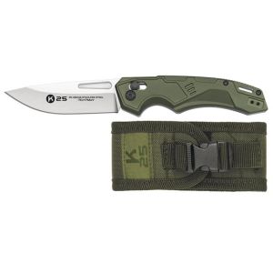 Navaja Táctiica K-25 25246 con hoja de acero 7Cr17Mov de 8,8 cm y empuñadura de Aluminio de 11,8 cm.