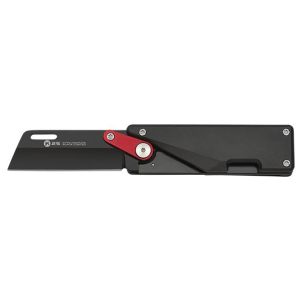 Navaja Táctica K-25 25257 con hoja de acero 7Cr13Mov de 6,3 cm y empuñadura de Aluminio Negro de 8,8 cm.