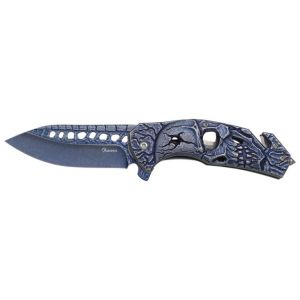 Navaja Albainox 25268 con hoja de Acero Inox de 8,9 cm y empuñadura de Acero de 12,5 cm.