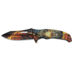 Navaja Albainox Carretera 25271 con hoja de Acero Inox de 9,5 cm y empuñadura de ABS Decorada 3D de 12 cm.