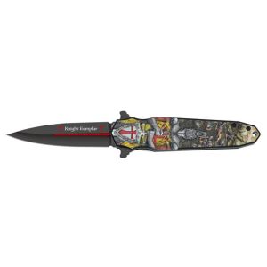 Navaja Albainox Templario 25283 con hoja de Acero Inox de 8,9 cm y empuñadura de Aluminio ABS de 12,7 cm.
