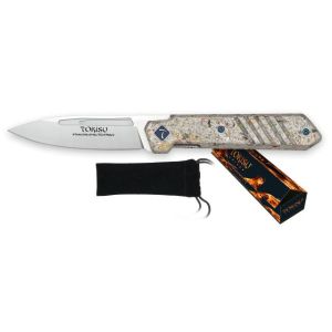 Navaja Tokisu 25285 con hoja de acero 7Cr17Mov de 8 cm y empuñadura de Micarta de 10,6 cm.