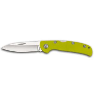 Navaja Albainox 25337 con hoja de acero 3Cr13Mov de 8 cm y empuñadura de Fibra Nylon Amarillo de 11 cm.