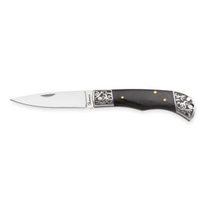 Navaja Albainox 25347 con hoja de Acero Inox de 7,9 cm y empuñadura de estamina negra de 9,7 cm.