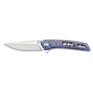 Navaja Albainox 25351 con hoja de Acero Inox de 8 cm y empuñadura de Acero Decorado 3D de 11,5 cm.