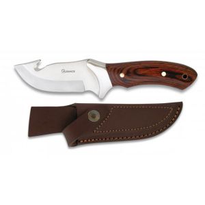 Cuchillo Deportivo Albainox 31554 con hoja de acero 3Cr13Mov de 10 cm y empuñadura de estamina Roja de 11,5 cm.