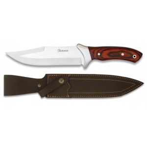 Cuchillo Deportivo Albainox 31584 con hoja de acero 3Cr13Mov de 15,6 cm y empuñadura de estamina Roja de 13 cm.
