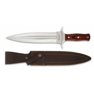 Cuchillo Deportivo Albainox Rematador 31646 con hoja de Acero 440 de 23,5 cm y empuñadura de estamina / Roja de 12,5 cm.