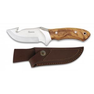 Cuchillo Albainox Caza 31650 con hoja de acero 3Cr13Mov de 10 cm y empuñadura de Olivo de 11,5 cm.