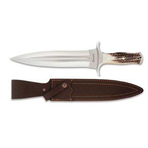 Cuchillo Deportivo Albainox Rematador 31668 con hoja de acero 3Cr13Mov de 23,5 cm y empuñadura de Asta de Ciervo de 12,5 cm.