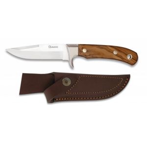 Cuchillo Albainox Caza 31673 con hoja de acero 3Cr13Mov de 11 cm y empuñadura de Olivo de 11,3 cm.