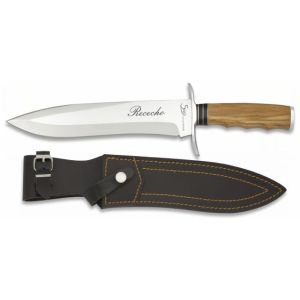 Cuchillo Deportivo Albainox Rececho 32079 con hoja de acero 7Cr17Mov HRC 56-58 de 24 cm y empuñadura de Olivo de 13 cm.