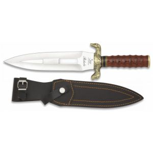 Cuchillo Deportivo Steel 440 Rehala 32081 con hoja de acero 7Cr17Mov HRC 56-58 de 23,5 cm y empuñadura de estamina / Roja de 14,5 cm.