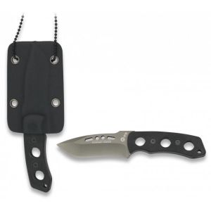 Cuchillo Táctico K-25 32178 con hoja de acero 7Cr17Mov de 6,7 cm y empuñadura de g-10 / Negro de 7,3 cm.
