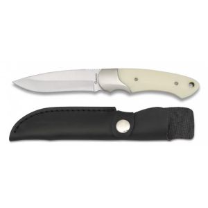 Cuchillo Deportivo Albainox 32199 con hoja de acero 3Cr13Mov de 9,3 cm y empuñadura de ABS / Blanco de 11,1 cm.