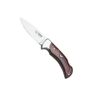 Navaja Cudeman 323-RF hoja de acero MoVa 1.4116 de 9,5 cm y empuñadura de estamina roja de 11,5 cm con funda de cuero