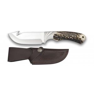 Cuchillo Albainox Caza 32319 con hoja de acero 3Cr13Mov de 10,5 cm y empuñadura de Asta de Ciervo de 12 cm.