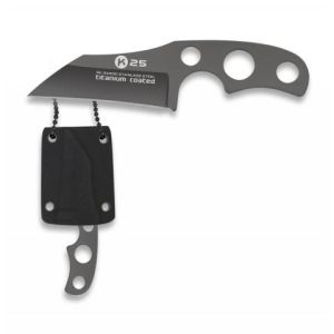 Cuchillo Táctico K-25 32330 con hoja de acero 7Cr17Mov de 7 cm y empuñadura de Acero sin Cachas de 6 cm.