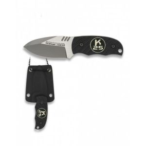 Cuchillo Táctico K-25 32331 con hoja de acero 7Cr17Mov de 6 cm y empuñadura de g-10 / Negro de 6,4 cm.