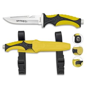 Cuchillo Albainox Submarinismo Amarillo Nautilus 32350.