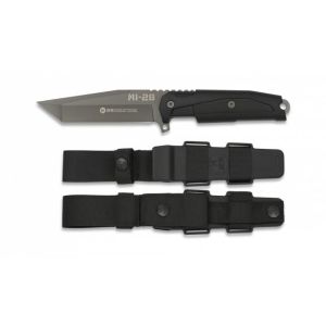 Cuchillo Táctico K-25 MI-28 32391 con hoja de acero 7Cr17Mov de 11,5 cm y empuñadura de Goma / Negro de 12,5 cm.