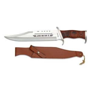 Cuchillo Albainox Táctico 32438 con hoja de acero 3Cr13Mov de 26,3 cm y empuñadura de Madera de 15,2 cm.