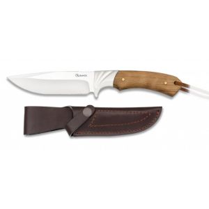 Cuchillo Albainox Caza 32455 con hoja de acero 3Cr13Mov de 11,8 cm y empuñadura de Olivo de 12,4 cm.
