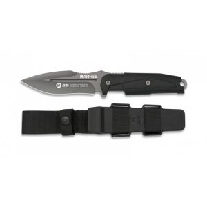 Cuchillo Táctico K-25 RAH-66 32499 con hoja de acero 7Cr17Mov de 11,5 cm y empuñadura de Goma / Negro de 12,5 cm.