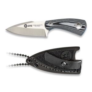 Cuchillo K-25 Botero/colgante 32561 con hoja de acero Inox 7Cr17Mov de 6,5 cm y empuñadura de G10 de 7 cm.