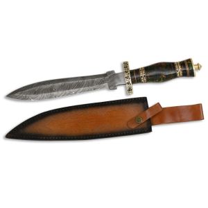 Cuchillo Deportivo Albainox Damasco 32562 con hoja de acero Damasco 256 Capas de 22,8 cm y empuñadura de Acrílico-Resina de 14,4 cm.
