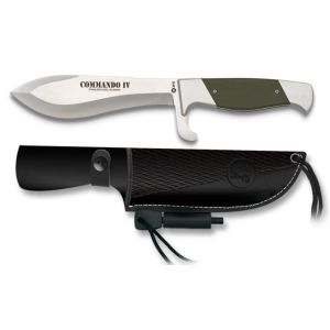 Cuchillo K-25 Comando Iv 32569 con hoja de acero Inox 8Cr13Mov de 14,5 cm y empuñadura de Acero y G10/Verde de 11,5 cm.