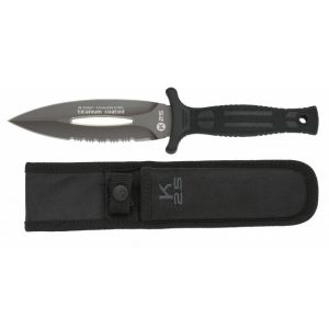 Cuchillo Botero K-25 32607 con hoja de acero 7Cr17Mov de 12,6 cm y empuñadura de Goma Negra de 10,4 cm.