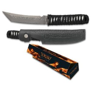 Cuchillo TOKISU Damasco CNC funda piel 