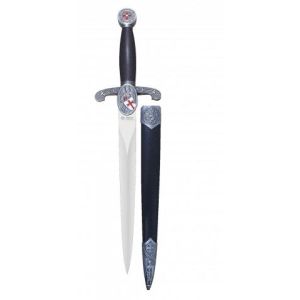 Cuchillo Decoración Tole10 Templarios 32639 con hoja de acero 3Cr13Mov de 24 cm y empuñadura de ABS-Zamak de 13 cm.