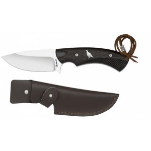 Cuchillo de Caza Albainox Perdiz 32643 con hoja de acero 3Cr13Mov de 9,5 cm y empuñadura de Madera Wengue / CNC de 12,8 cm.
