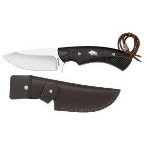 Cuchillo de Caza Albainox Jabalí 32644 con hoja de acero 3Cr13Mov de 9,5 cm y empuñadura de Madera Wengue / CNC de 12,8 cm.